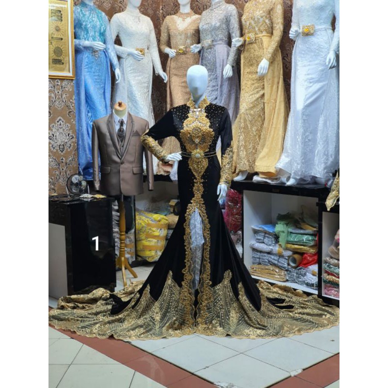 GAUN PENGANTIN BELUDRU BERKOR FULL PAYET MEWAH MODERN//BAJU ADAT JAWA //GAUN