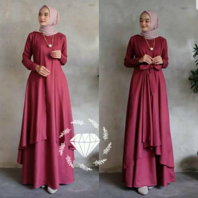 MAXY DRESS KARINA, MOSCREPE, GAMIS, HIJAB, MUSLIM