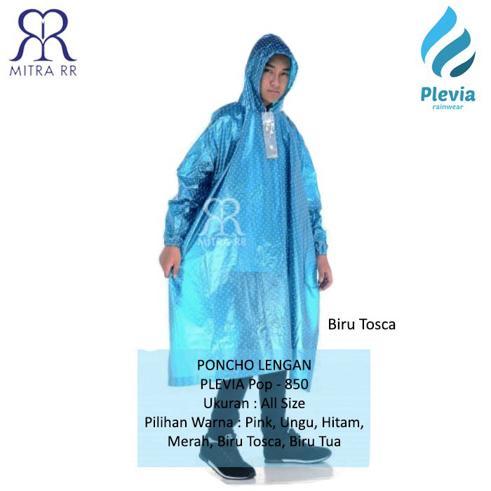 Jas Hujan Ponco Plevia 850 Pop Poncho Polkadot Motor Unisex