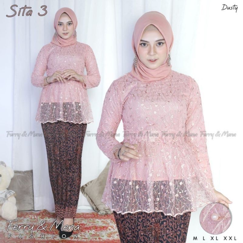 Set kebaya aurora tille-kebaya modern-blouse kebaya tille by Rasaqi kebaya-kebaya laku