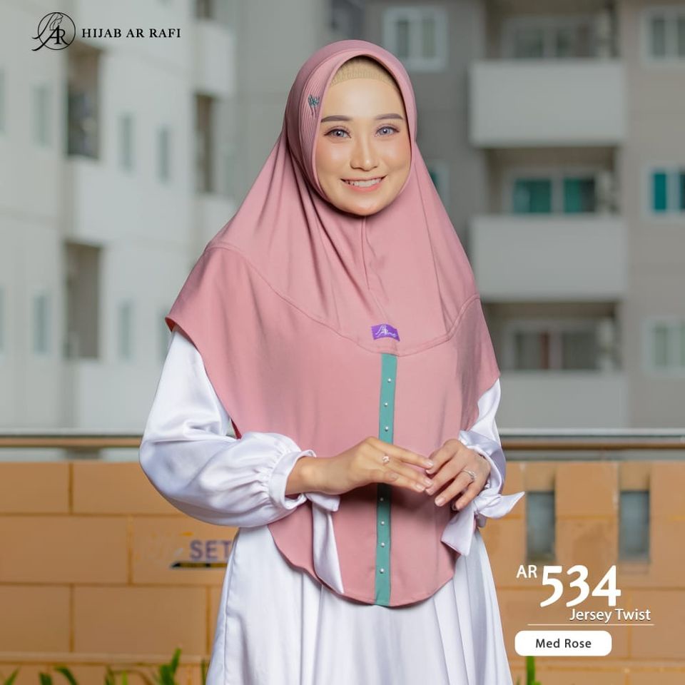 HIJAB ARRAFI AR 534 - HIJAB INSTAN - KERUDUNG ARAFI - KERUDUNG INSTAN - JILBAB INSTAN-MED ROSE