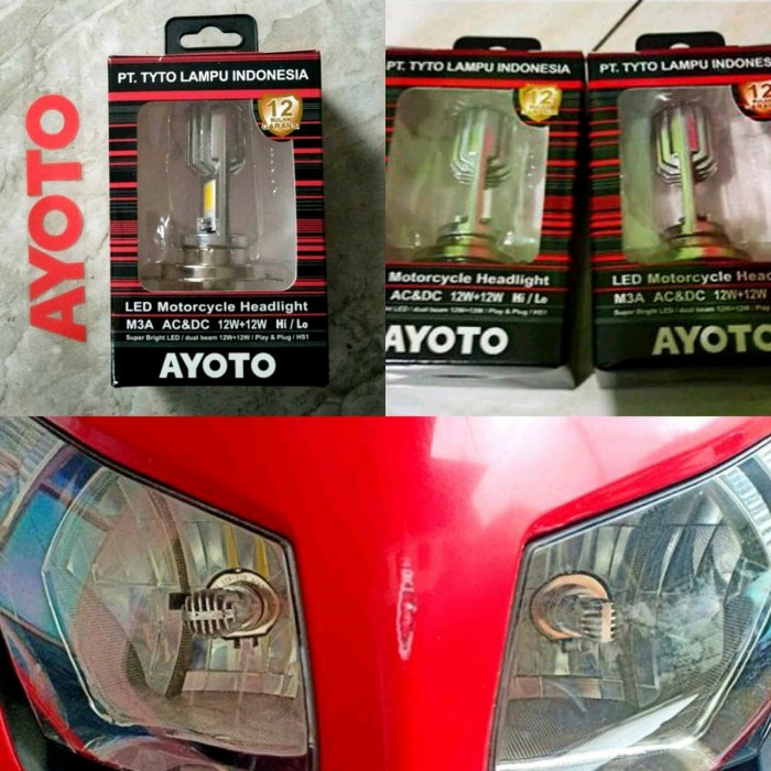 Lampu Depan LED H4 Ayoto Putih