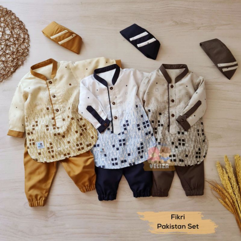 SET KOKO PAKISTAN FIKRI COUPLE AYAH BAYI NEWBOR  ORIGINAL VELIZA MOTIF LENGAN PANJANG