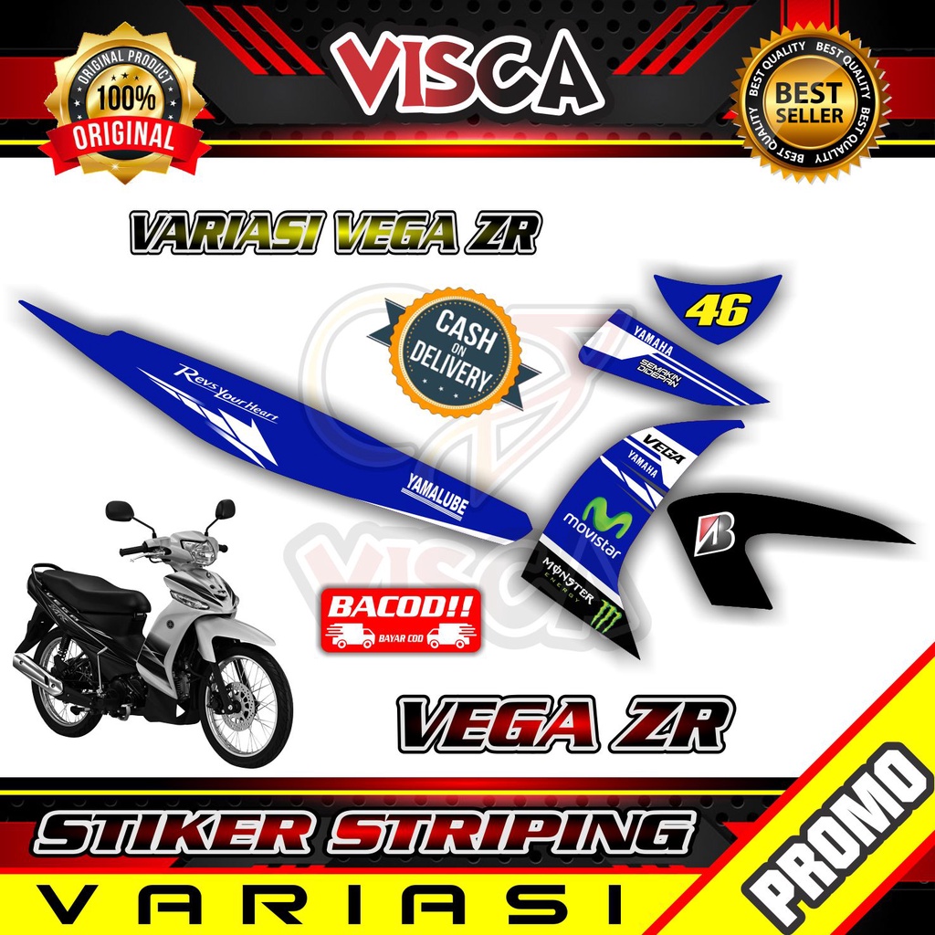 Striping Vega ZR - Stiker Sticker Striping Variasi Lis Yamaha Vega ZR - Striping Hologram Vega ZR Mo