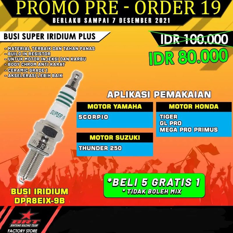 BUSI BRT IRIDIUM TIGER GL PRO MEGAPRO THUNDER 250 SCORPIO DPR8EIX