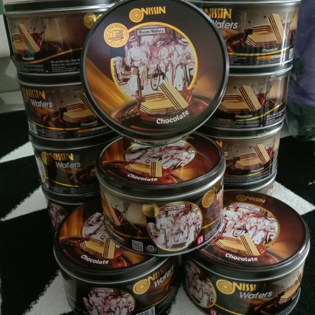 Nissin wafer cokelat, biskuit kaleng, wafer selamat