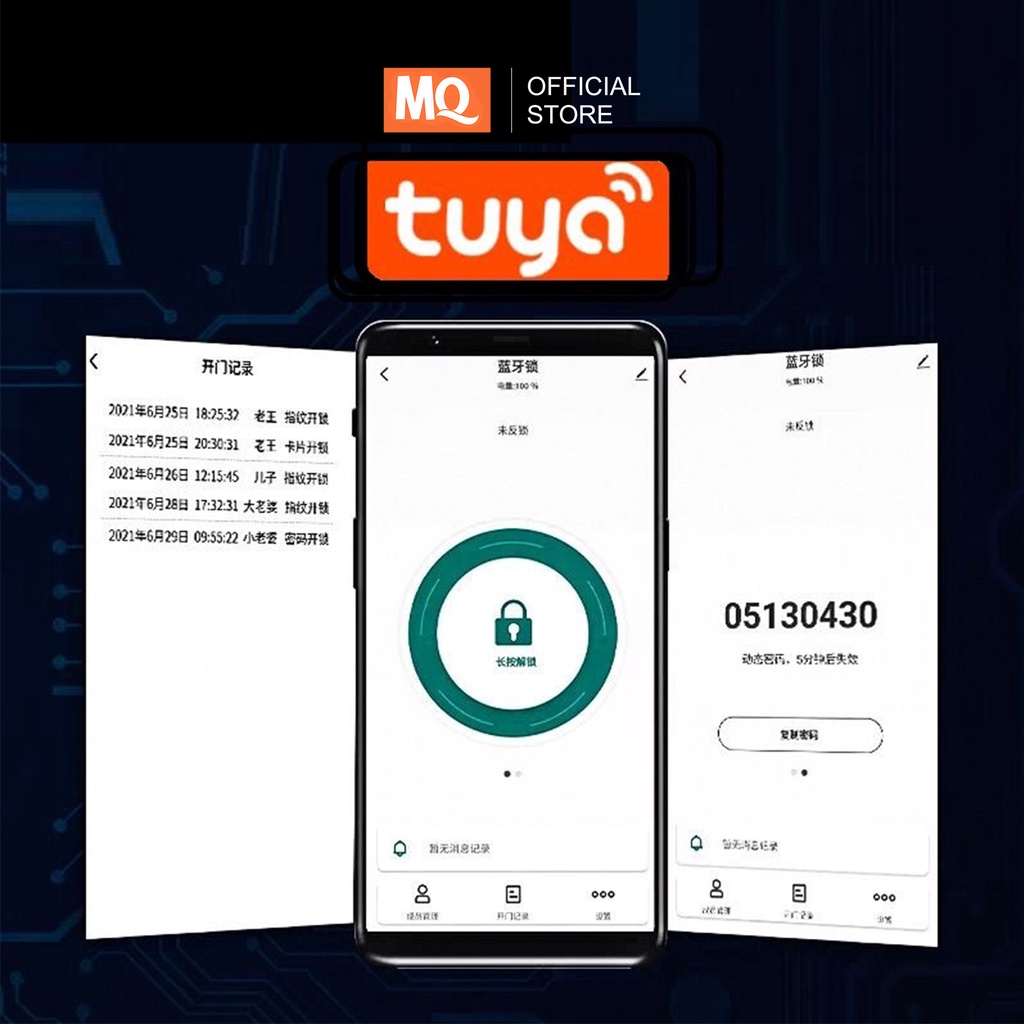 MQ Smart Door Lock Digital Handle Kunci Pintu handle Sidik Jari Fingerprint Password  Smart Home smart door lock tuya