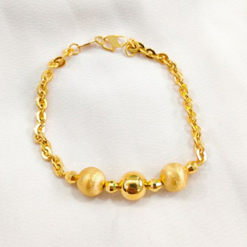 Gelang Wanita Tali Fancy Bola Hadiah Valentine Perhiasan Emas asli