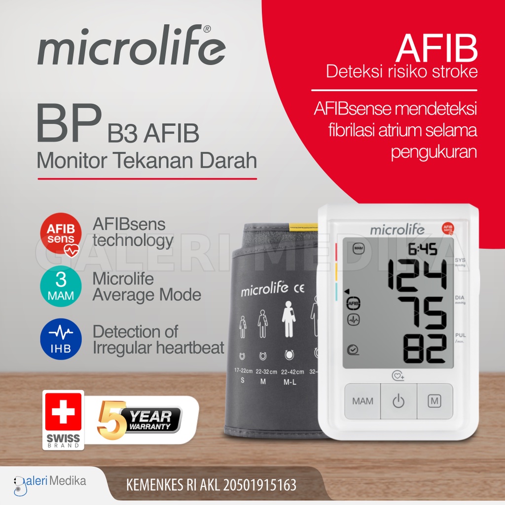 Tensimeter Microlife BP B3 AFIB - Pengukuran Tekanan Darah dan Denyut Nadi