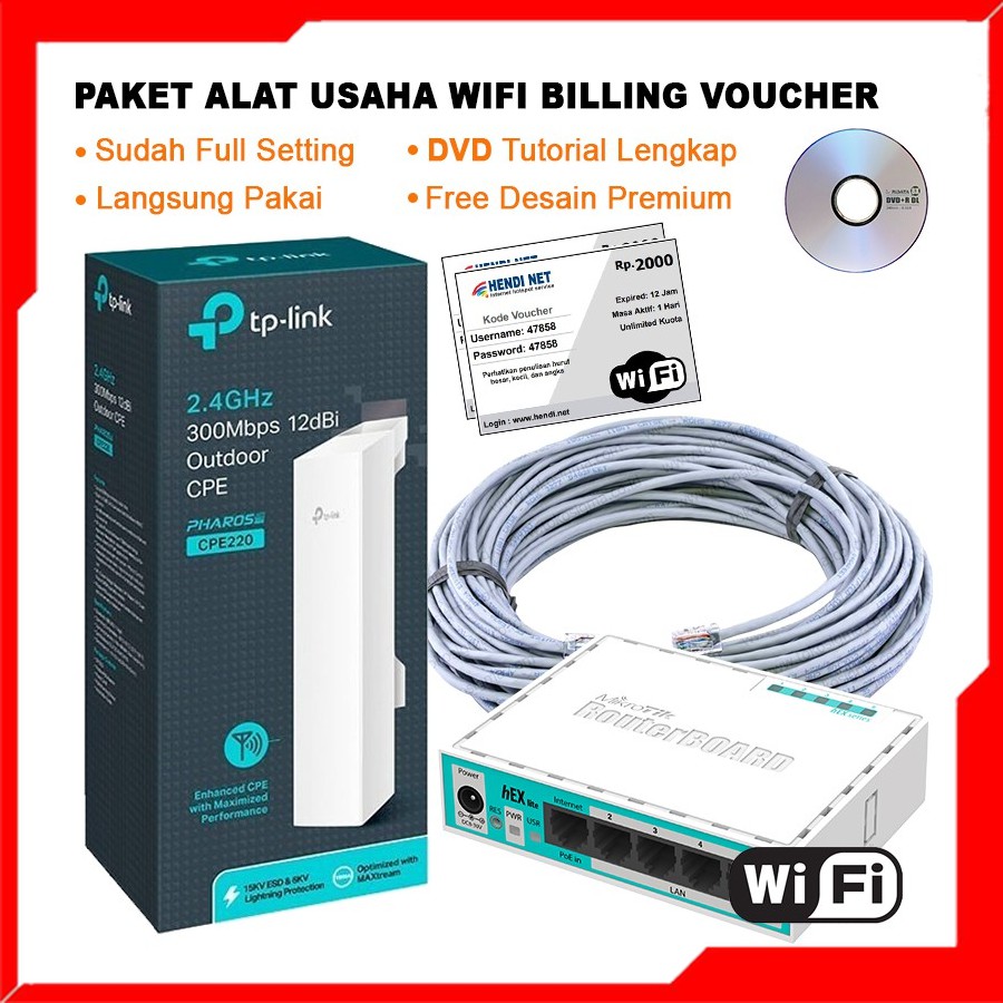 Paket Wifi Voucher RT RW NET Siap Pakai Full Setting + Tutorial