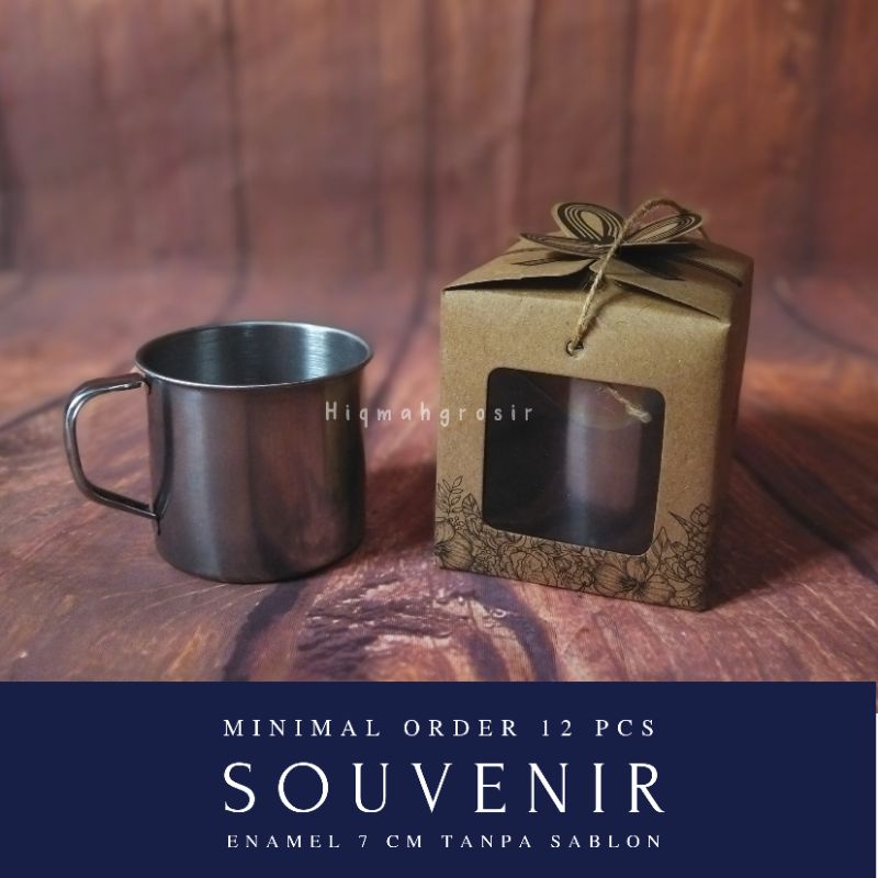 Jual SOUVENIR GELAS MUG STAINLESS ENAMEL STAINLESS 6 CM 7 CM 8CM