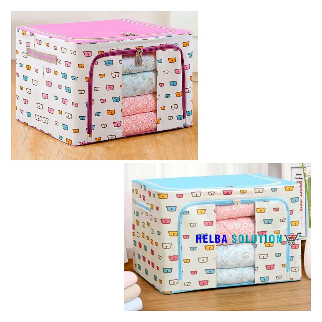 Kotak Penyimpanan STORAGE BOX Tempat Baju Pakaian Selimut Handuk Bedcover 66 Liter BEAR SERIES Bukaan Atas Dan Samping