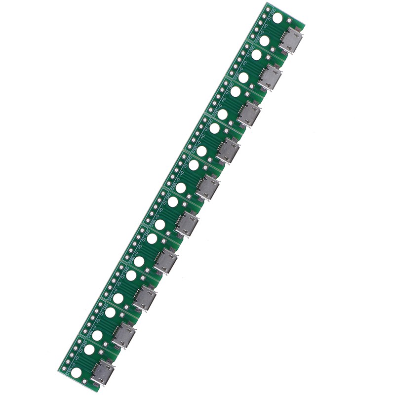 (Ele) 10pcs Papan Pcb Konektor Konverter Micro Usb Ke Dip 5pin Female Warna Putih