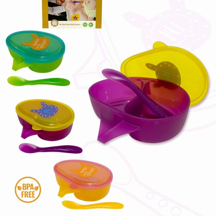 KANDILA Divided Bowl with Spoon Mangkok Bayi Bersekat Baby Lunchbox