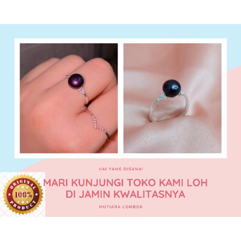 Cincin perak 925 bersertifikat mutiara lombok asli / cincin perak asli / cincin wanita