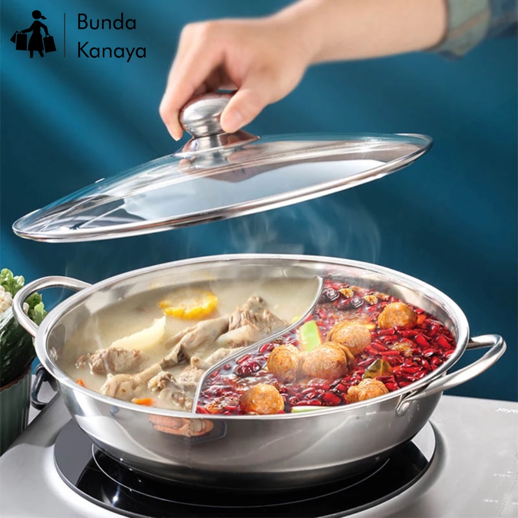 Panci Shabu Steamboat Sekat 2 Suki Pan 28cm