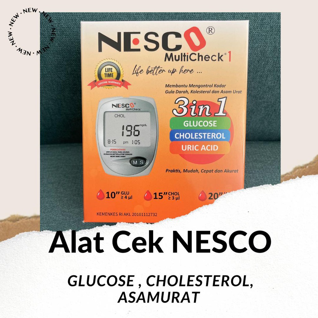 Alat Cek GCU NESCO (Glucose Cholesterol Uric acid)