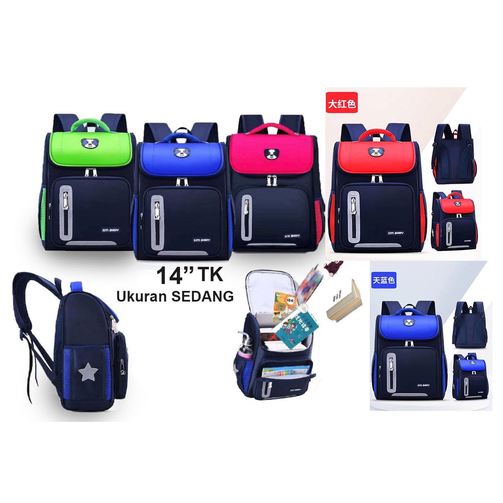 PROMO Tas Ransel Sekolah TK / SD Anak Laki-Laki 14inch Ukuran SEDANG dan 16inch BESAR IMPORT - Panda DINO DINOSOURUS - ASTRONOT - SUPER JAGOAN - ROBOT ROCKET