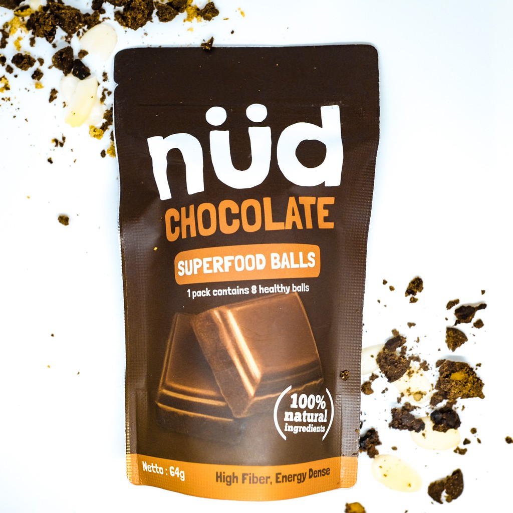 

Nud Healthy Snack Balls - Chocolate Flavor (with real nuts and fruits)