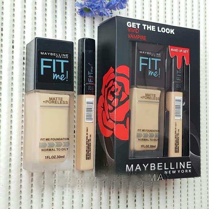 Makeup Fit Me 6 in 1 / Paket Komplit Maybelline Fit Me / Paket Makeup Maybelline / Bedak Padat &amp; Tabur