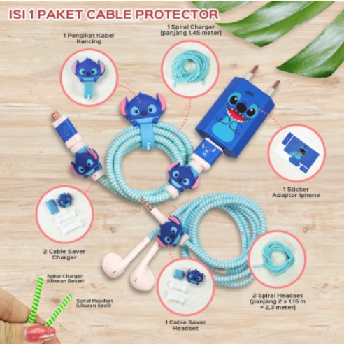 Paket Pelindung Kabel Spiral Charger dan Headset iPhone &amp; Android