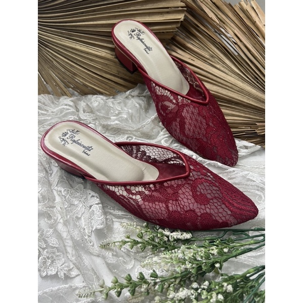 sepatu wanita pesta  johana marron 3cm tahu