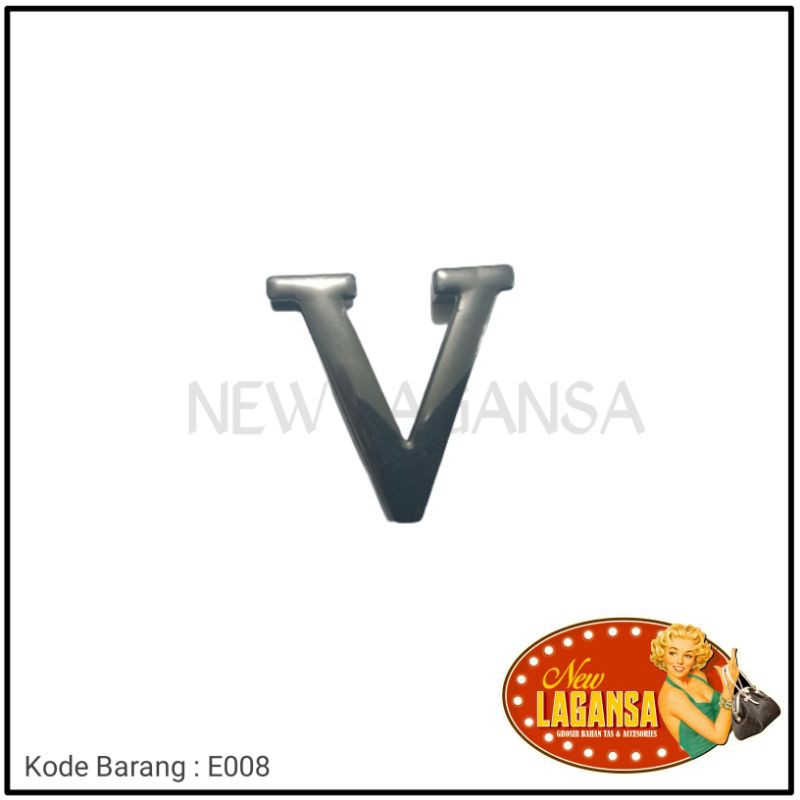 (E008) Plat Behel V Baut Hitam Nekel - Grosir Aksesoris Tas & Dompet Wanita Fashion Murah (IMPORT)