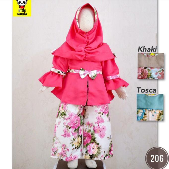 Sale Terlaris baju muslim setelan gamis celana kulot bunga anak perempuan baru