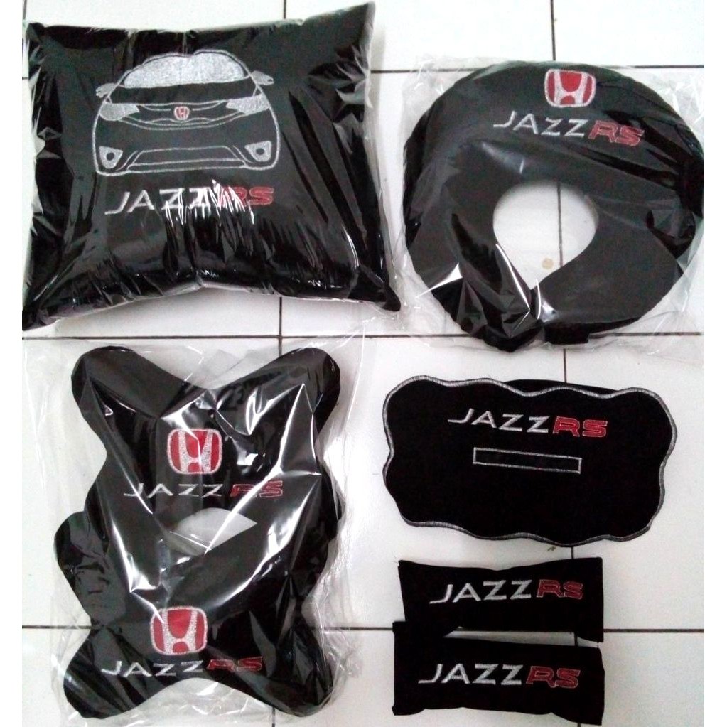 Honda Jazz RS GK5 bantal mobil headrest custom 5 in 1 aksesoris interior sandaran kepala alas jok