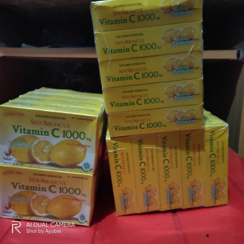 

SIDOMUNCUL Vitamin C 1000 mg Rasa Lemon Suplemen Daya Tahan Tubuh & Stamina 6 Sachet