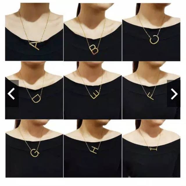 Fourfashion Kalung Anti Karat Inisial Nama Huruf 2cm