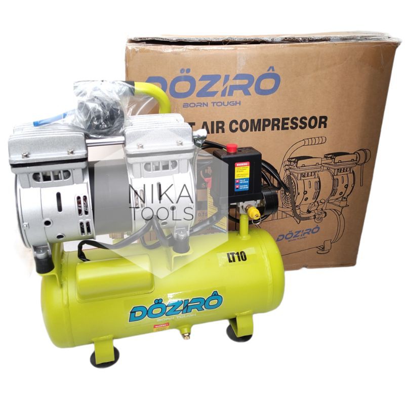 Compressor  3/4 Silent 10L Doziro Portable Oilles Silent Kompresor Angin