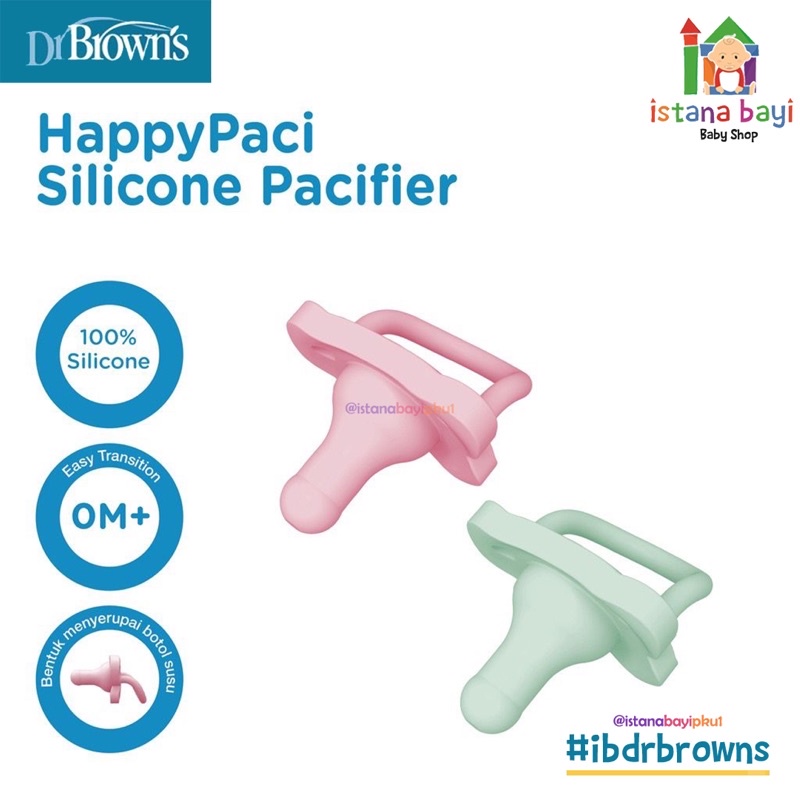 Dr Brown's Silicone Pacifier 0-6 - Empeng bayi Happy Paci PS11007