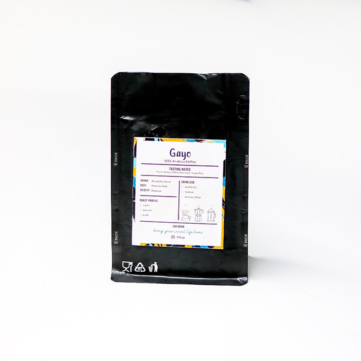 

93tup Coffee - Gayo Arabica Roasted Beans 100g