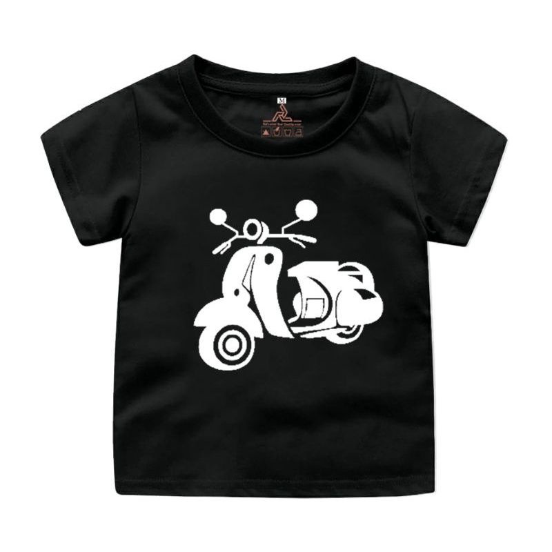 Atasan Kaos Baju Anak Anak Laki dan Perempuan Unisex Baju Anak Motif Scooter Vespa Kaos Dsitro Anak Sablon DTF Umur 2 3 4 5 6 7 8 9 Tahun Uxlo Fashion