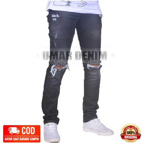 Celana Sobek Jeans Panjang Priat PREMIUM Celana Denim Cowok Distro