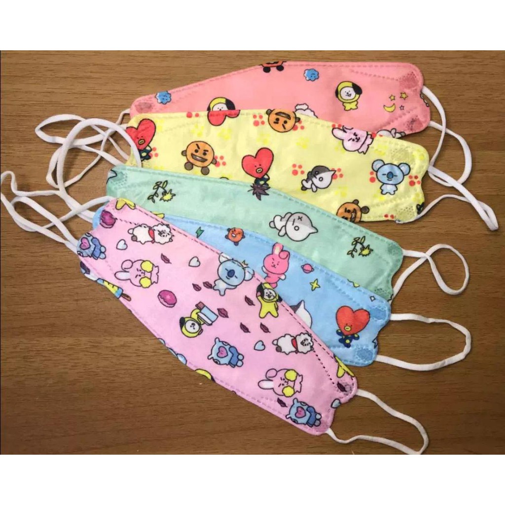 ♥TMALL88♥Masker Earloop Anak K-Pop 4Ply 5 Variasi Mix Isi 10PCS