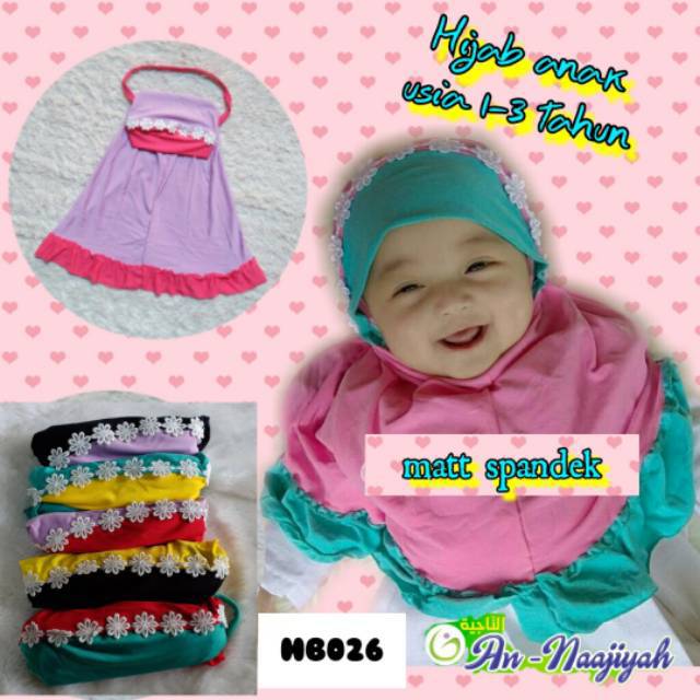 Grosir Hijab baby / hijab anak / jilbab anak jersey kaos murah