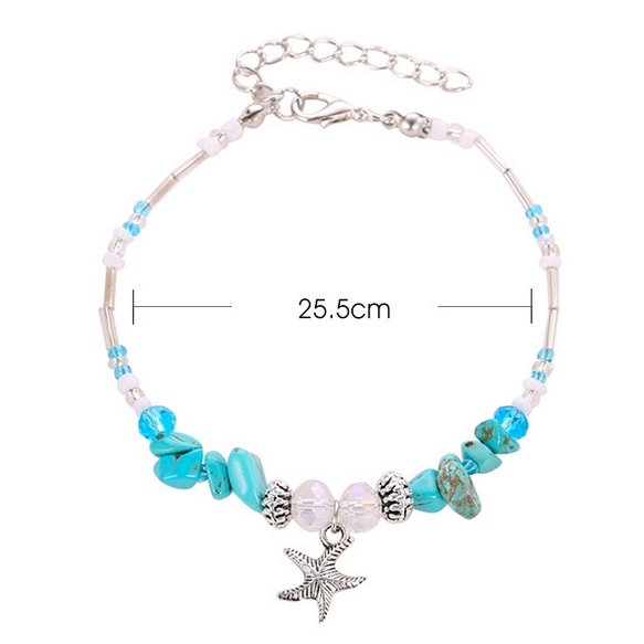 Gelang Kaki Fashion Starfish Conch Beaded Shell Aksesori Pantai Laut