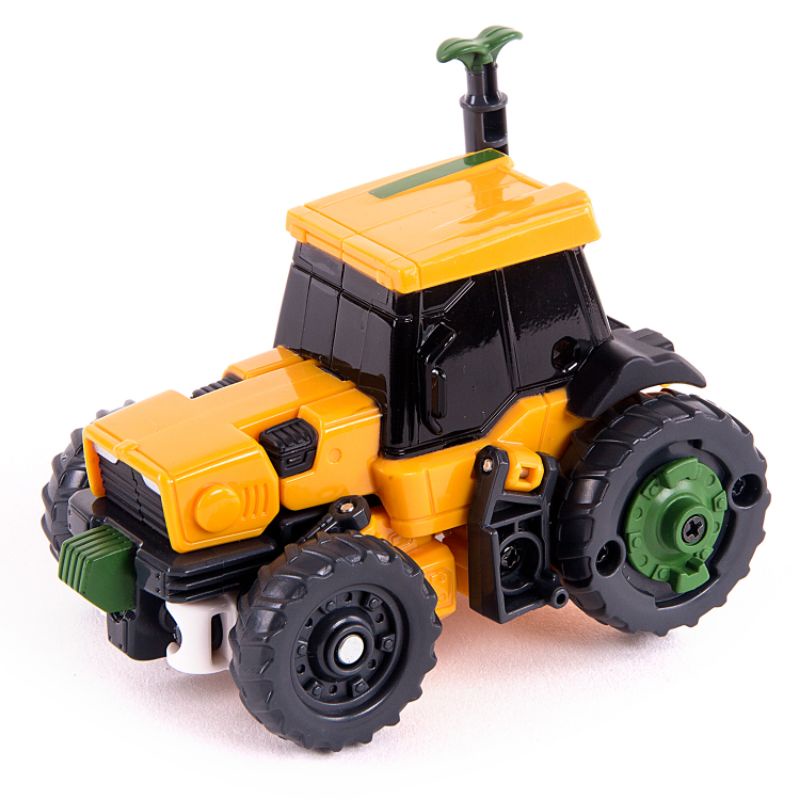 1 pcs mainan robot mini T bisa tranformasi menjadi mobil traktor warna dikirim random