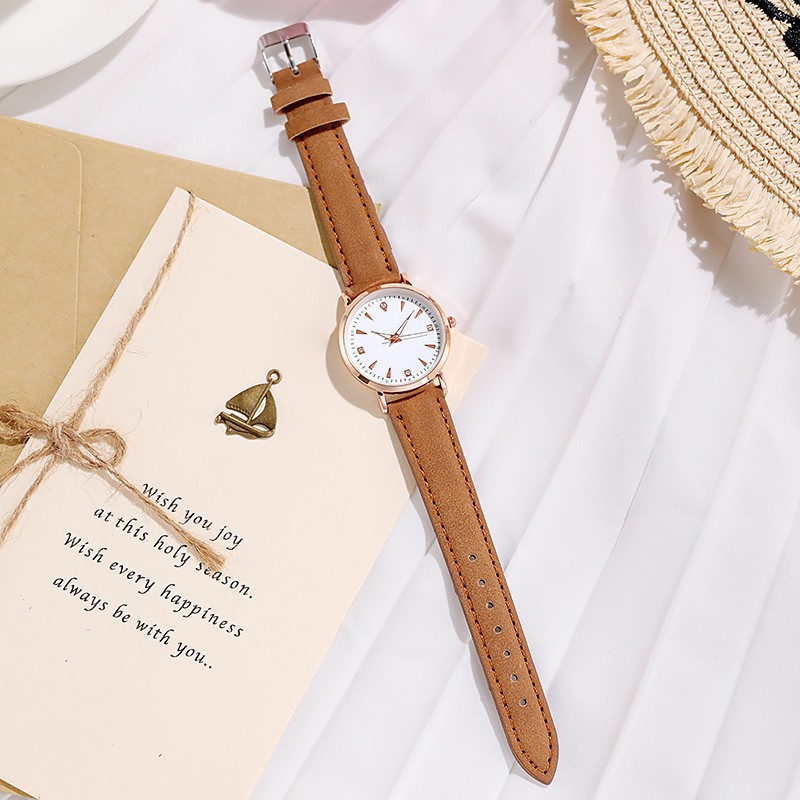 Jam Tangan Wanita Strap Pu Leather Analog / Jam Tangan Casual Wanita Analog Quartz