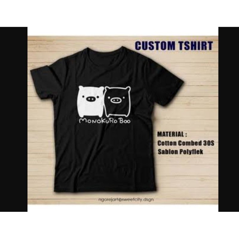 KAOS BAJU TSHIRT DISTRO MURAH PRIA WANITA MONOKURO BOO KAOS CARTOON COMBED 30S