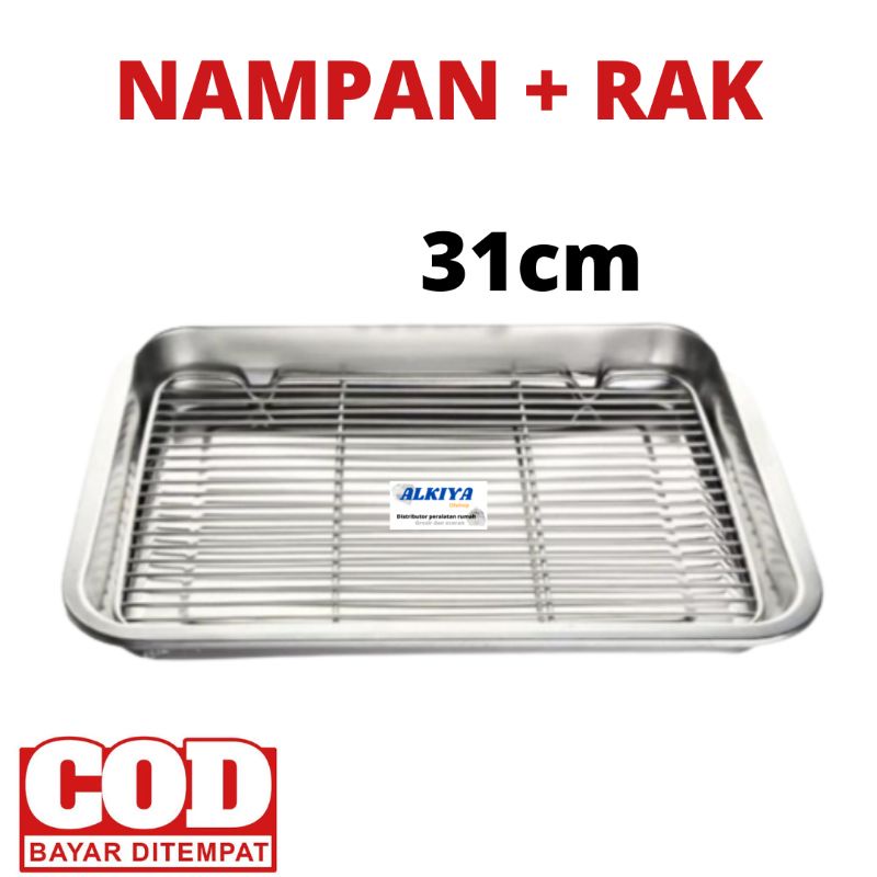 Cooling Tray set/Nampan stainless/Peniris makanan/Peniris gorengan/ber variasi