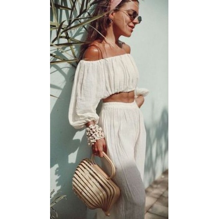 Meera One Set Sabrina Crop Top Rayon