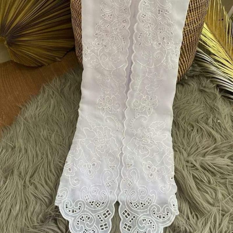 HANYA BAHAN KAIN BORDIR UNTUK KEBAYA SPESIAL PUTIH