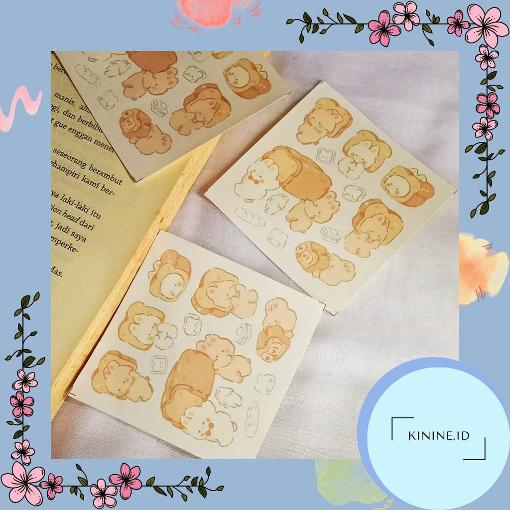 

Sticker Beruang dan Roti Cute | Stiker Bujo Tumblr Deco