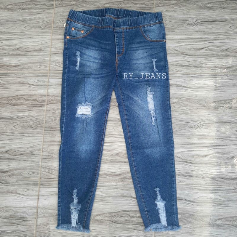 KHAYSA JEANS JEGGING JEANS 7/9 RIPPED // VQ JEANS LEGGING