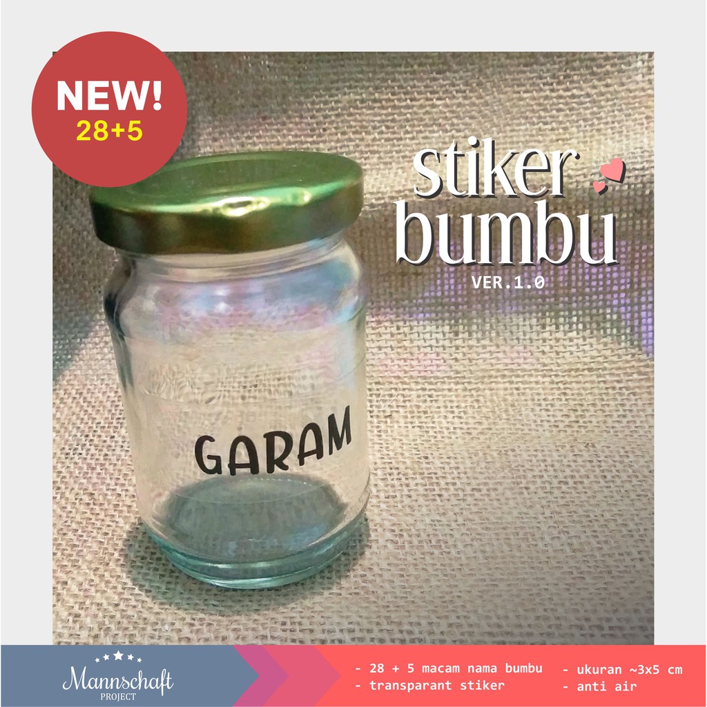 

[MANNSHPRO] (New) 33 Stiker Label Bumbu Dapur / Label Penanda Makanan V. 3