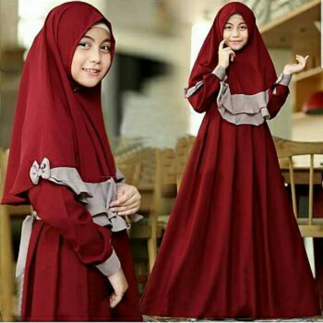 Kid selma baju hijabers tanggung gamis syari anak umur 9 10 tahun baju hijab cantik baju lebaran 19