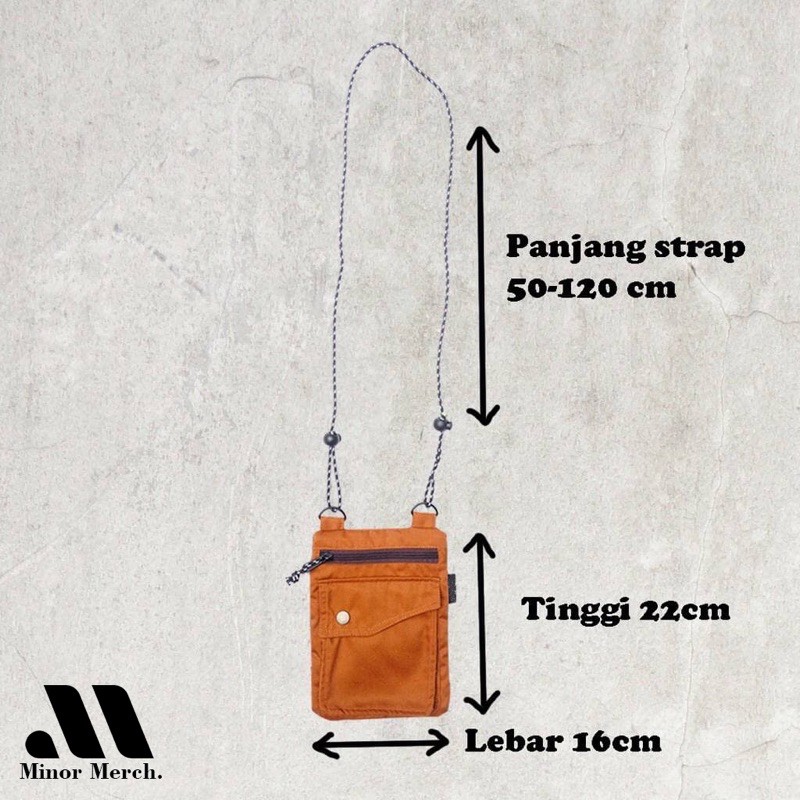 Tas Hp mini selempang gantung leher hanging wallet tempat kartu atm minor polos HP05 kanvas